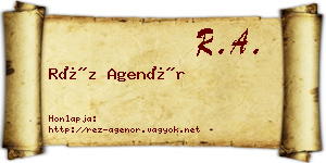 Réz Agenór névjegykártya